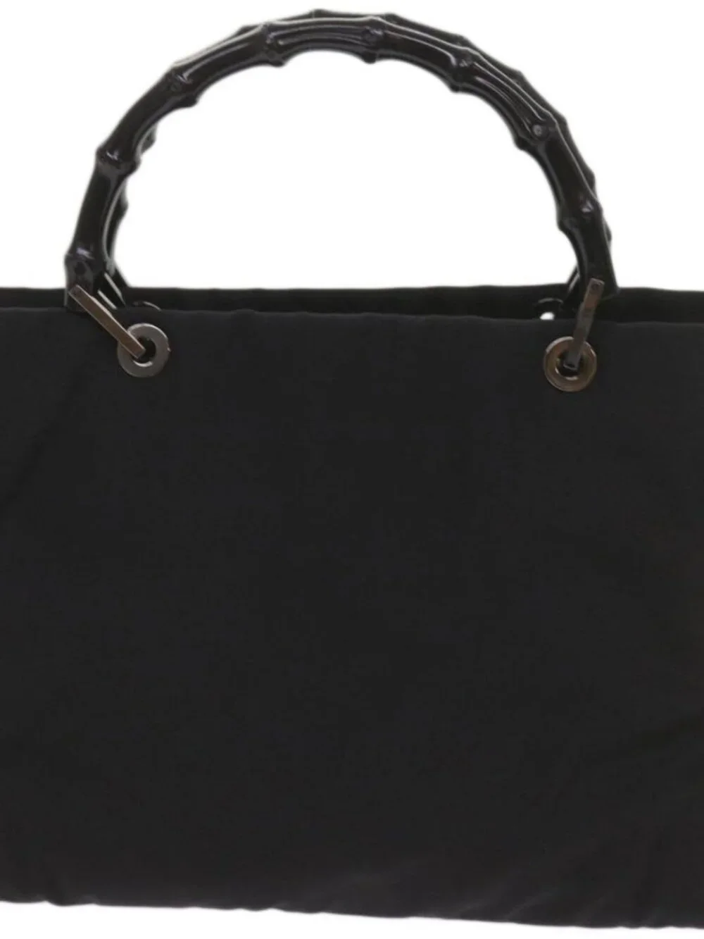 GUCCI Bamboo Hand Bag Canvas Black 002 1016 Auth ep3520